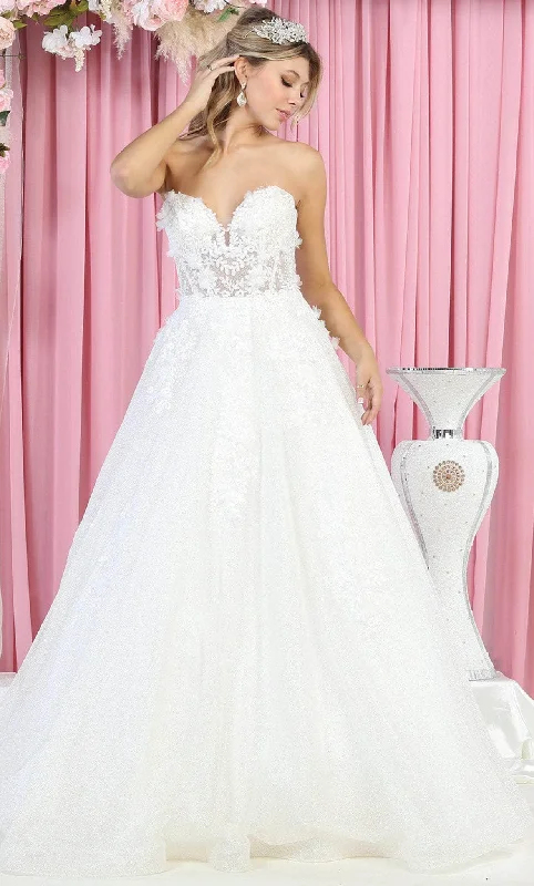 women's pastel dressesMay Queen RQ7938 - Floral Bridal Gown