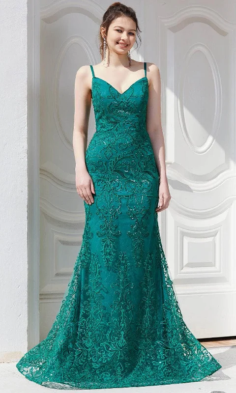 women's pear-shaped body dressesJ'Adore Dresses J21026 - Lace Formal Gown