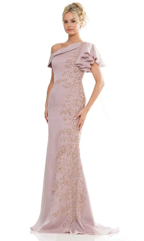 women's spaghetti strap dressesMarsoni by Colors MV1272 - Flutter Sleeve Embellished Formal Gown