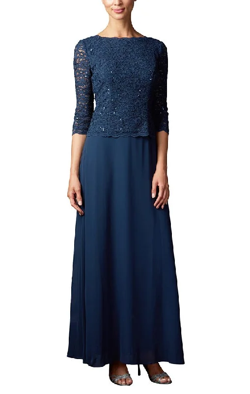 women's lightweight dressesLong Gown with Sequin Lace Bodice & Chiffon Skirt