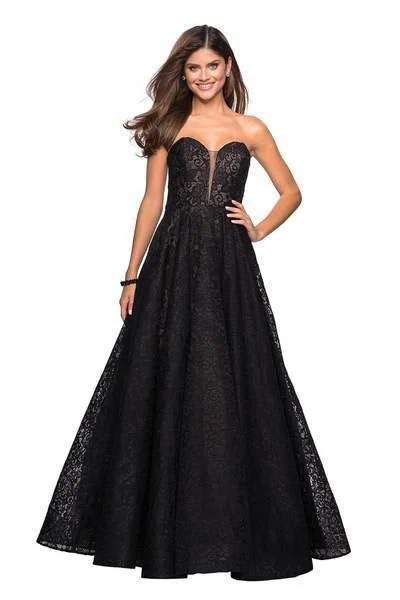 women's everyday dressesLa Femme 27284 - Sweetheart Lace Ballgown