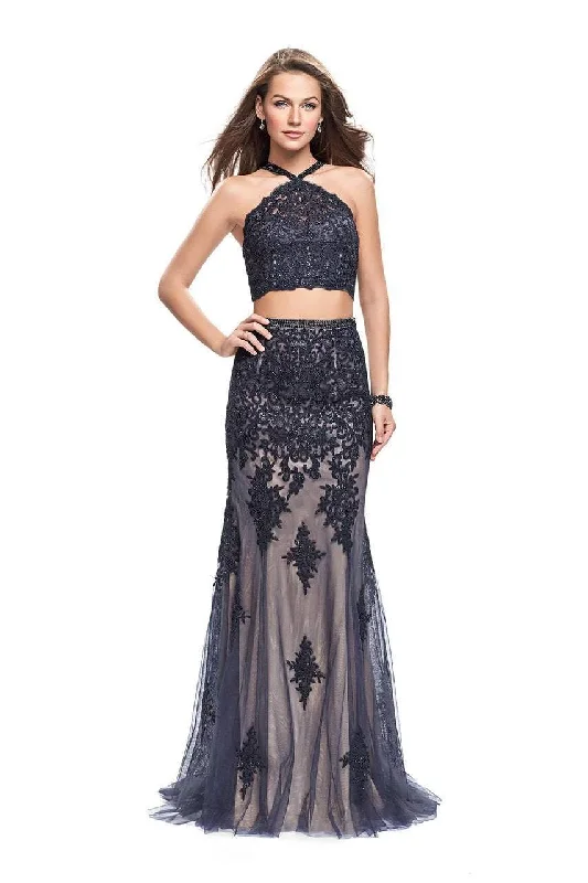 women's party dressesLa Femme Gigi 26305 - Beaded Lace Gown