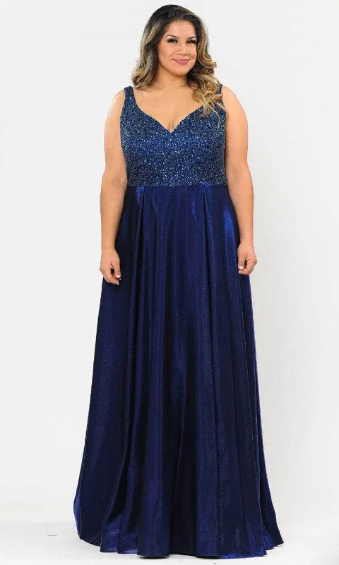 women's off-the-shoulder dressesPoly USA W1066 - Beaded Bodice Gown