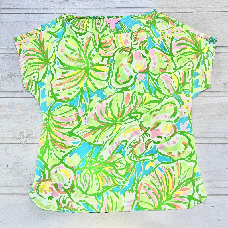 women's tops with flutter sleeveswomen's T-shirts with round necksTop Short Sleeve Designer By Lilly Pulitzer  Size: S