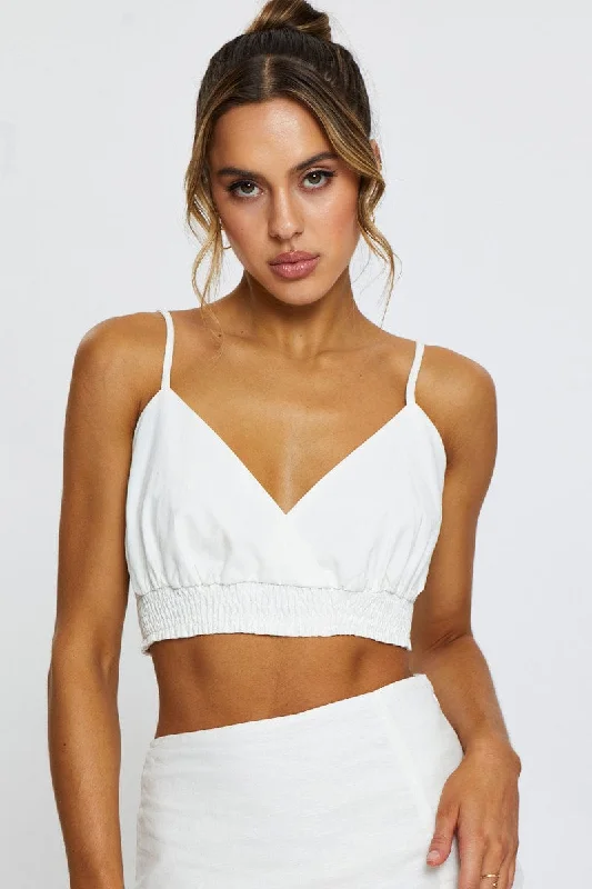 White Singlet Top Crop