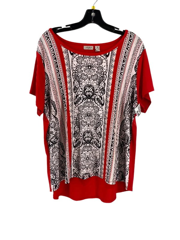 women's tops for maximalist fashion loverswomen's T-shirts with appliqué designsTop Short Sleeve By Chicos  Size: 3