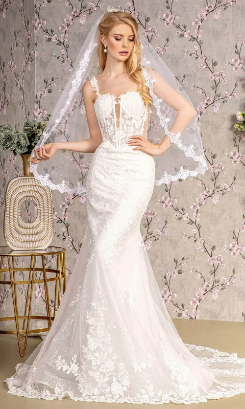 women's apple-shaped body dressesGLS by Gloria Bridal GL3478 - Sheer Corset Bodice Mermaid Gown