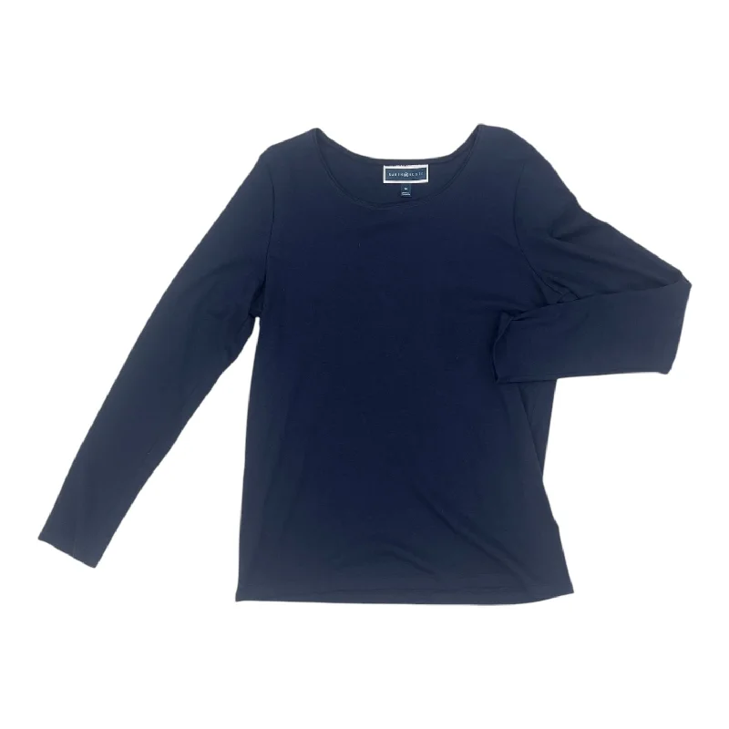 Top Ls Basic By Karen Scott In Navy, Size:M