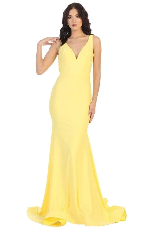 women's halter dressesMay Queen MQ1719 - V Neck Trumpet Gown