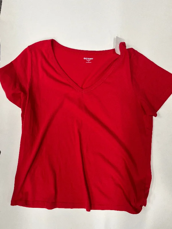 women's tops with cold-shoulder cuts and lace detailingwomen's T-shirts for runningTop Short Sleeve Basic By Old Navy  Size: M