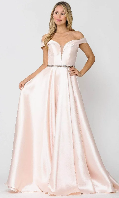 women's one-shoulder dressesPoly USA 8686 - Off-Shoulder Sweetheart Gown