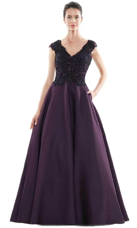 women's handmade dressesMarsoni by Colors MV1088 - Beaded Lace Top Ballgown