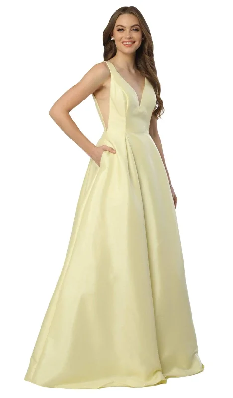 women's spaghetti strap dressesNox Anabel - E156 V Neck A-Line Gown