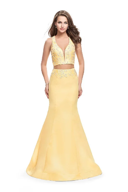 women's club dressesLa Femme 26311 - Beaded Mikado Gown