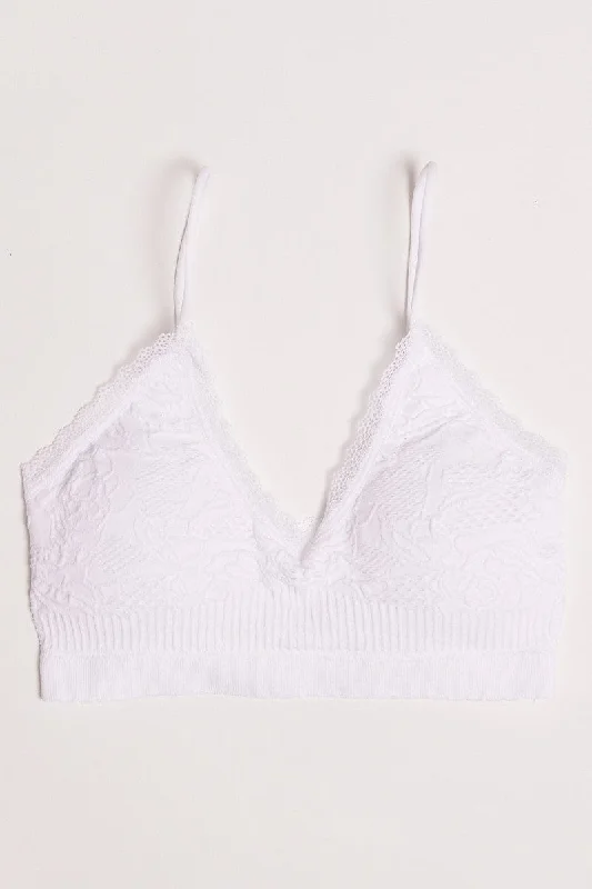 White Lace Bralette Seamless