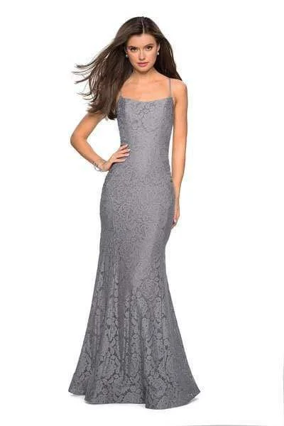 women's vintage dressesLa Femme 27565 - Lace Strappy Back Mermaid Gown