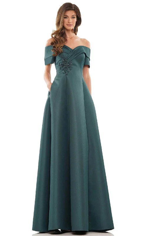 women's limited-edition dressesMarsoni by Colors MV1176 - Off the Shoulder A-Line Formal Gown