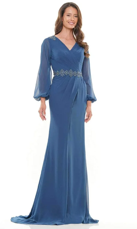 women's stylish dressesMarsoni by Colors MV1273-1 - Chiffon Beaded Long Gown