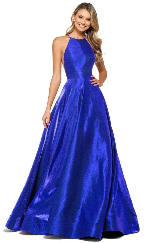 women's affordable dressesSherri Hill 53350 - Halter Neck Satin Long Gown