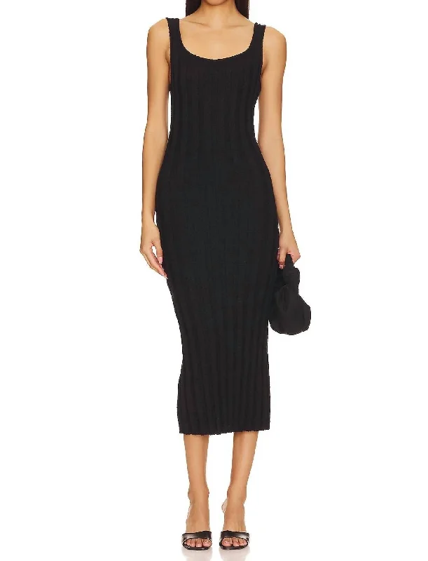 women's cocktail dressesSantos Sweater Midi Dress In Black