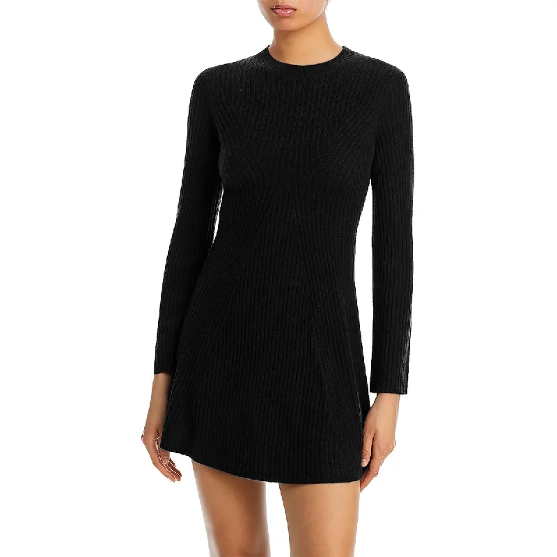 women's glam dressesWomens Mini Ribbed Sweaterdress