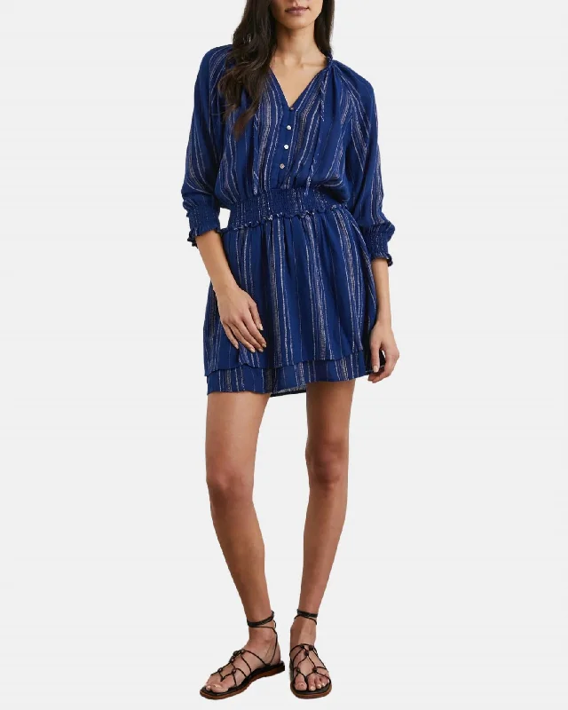 women's wrinkle-resistant dressesCrystal Mini Dress In Noja Stripe