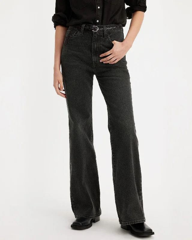 women's denim jeans with geometric patternsLevi's® Womens Ribcage Bells Flared Jeans - On The Town