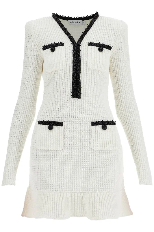 women's plus-size dressesSelf Portrait Women's Mini Knitted Dress In Seven