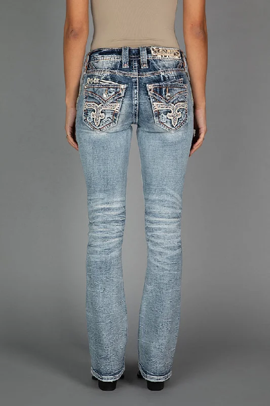 women's denim jeans with frayed edgesSHERYN BOOTCUT JEANS