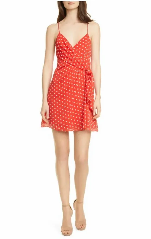 women's fair-trade dressesKatie Tie Wrap Mini Dress In Red