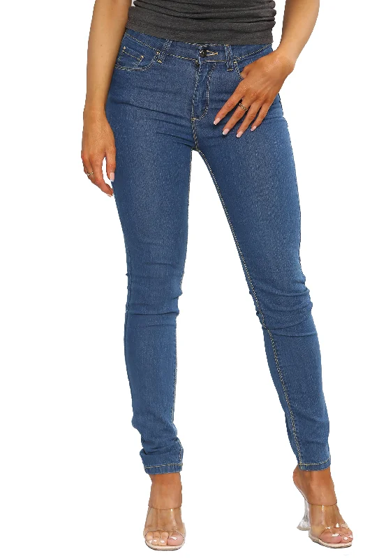 women's denim jeans with elastic waistbandsEnzo | Ladies Skinny Stretch Jeans