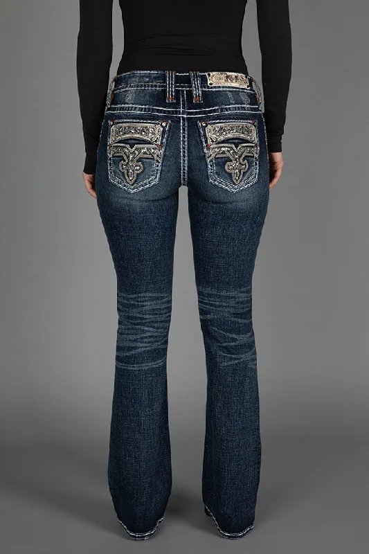 women's denim jeans with adjustable waistbandsRILEY BOOTCUT JEANS