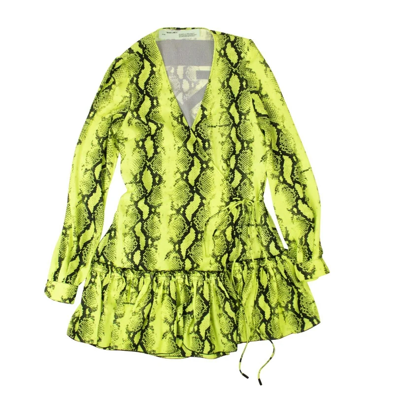 women's bespoke dressesOff-White C/O Virgil Abloh Snake Print Mini Dress - Yellow