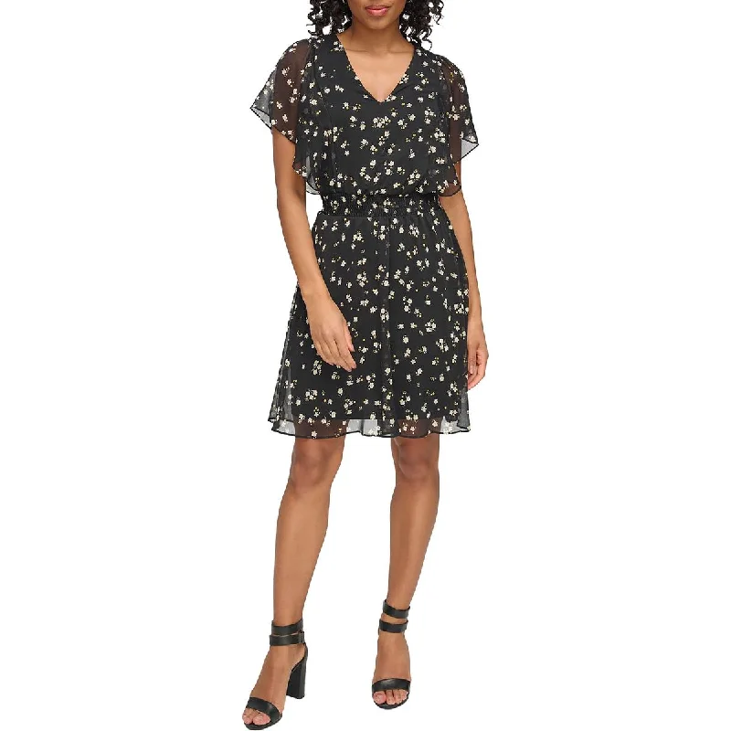 women's evening dressesWomens V-Neck Floral Mini Dress