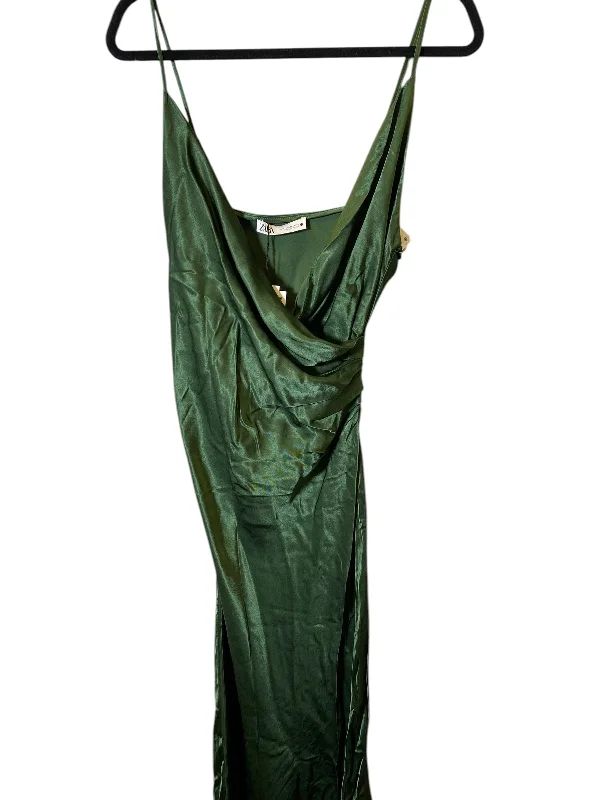 women's minimalist dressesDress Party Midi By Zara In Green, Size: M