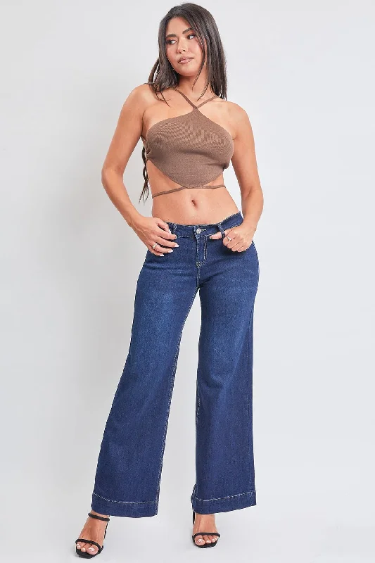 women's denim jeans with cotton blendWomen's Low Rise Wide Leg Jeans