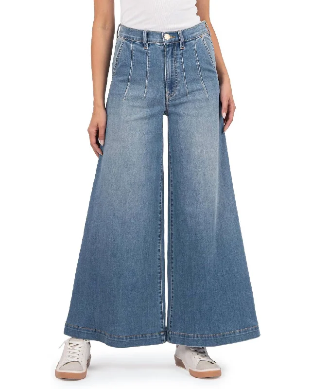 women's short denim jeansGoldie High Rise Super Wide Leg Jeans In Unlimited