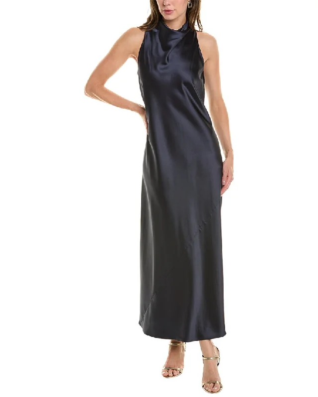 women's machine-washable dressesAnne Klein Cowl Neck Satin Midi Dress