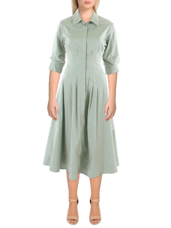 women's vintage dressesWomens Pintuck Midi Shirtdress