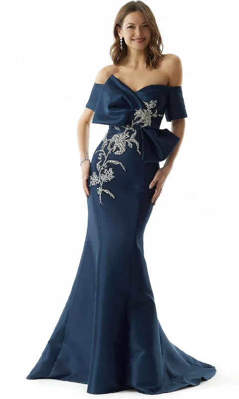 women's lace-up dressesMGNY by Mori Lee 73030 - Bow Detailed Evening Gown