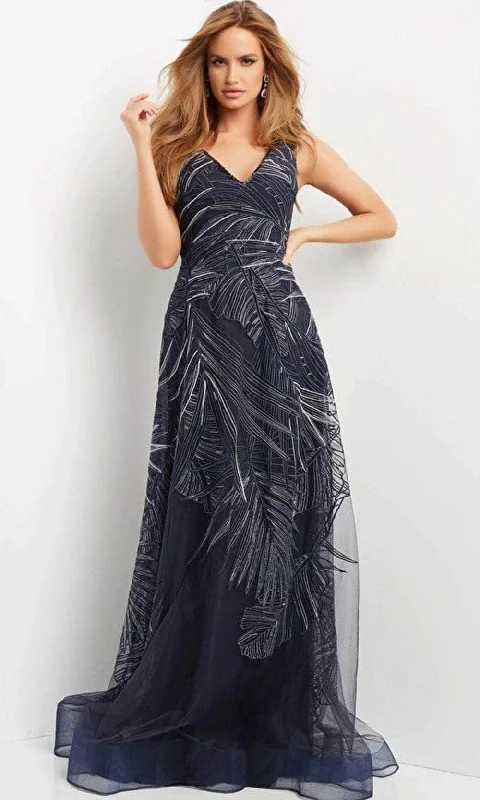 women's eco-friendly dressesJovani 06829 - Sleeveless V-neck Evening Gown