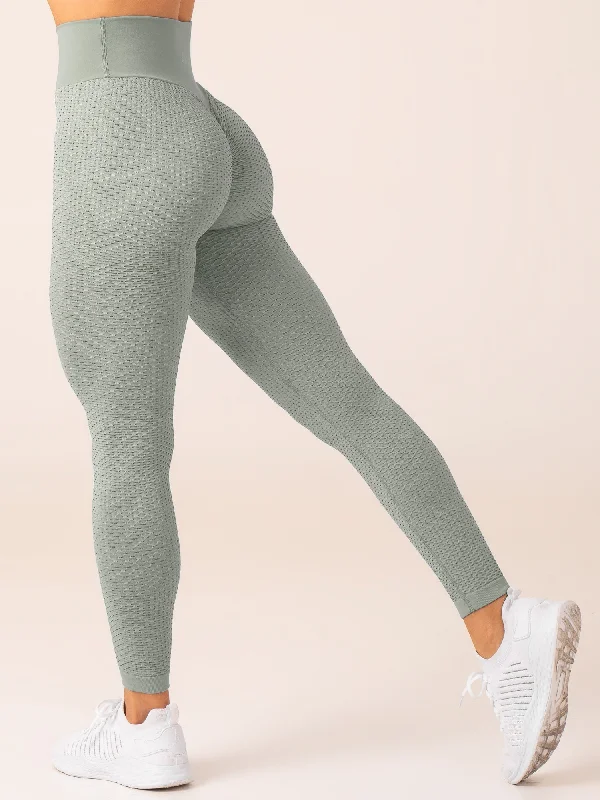 Honeycomb Scrunch Seamless Leggings - Sage