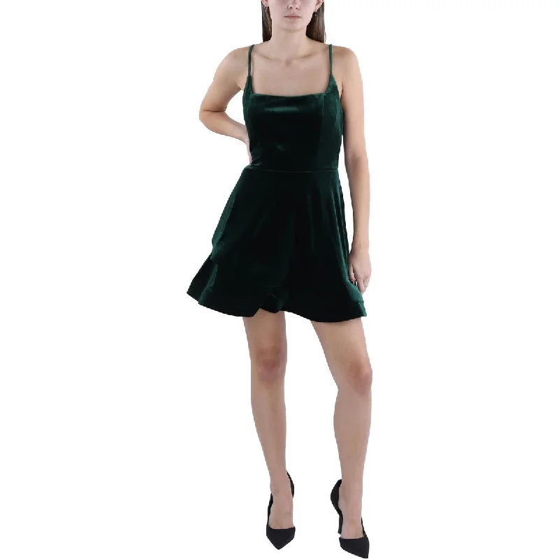 women's velvet dressesJuniors Womens Velvet Short Mini Dress