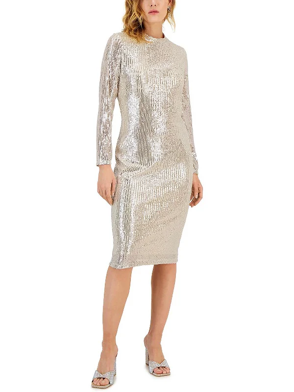 women's club dressesWomens Sequined Midi Cocktail and Party Dress