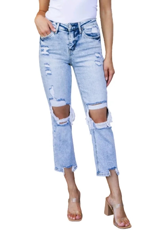 women's denim jeans for plus-size womenHigh Rise Crop Straight Jeans In Acid Wash