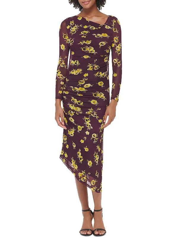 women's business casual dressesWomens Floral Midi Bodycon Dress