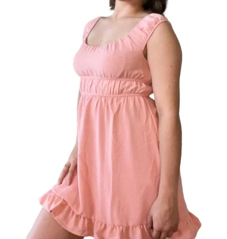 women's apple-shaped body dressesSleeveless Mini Dress In Pink