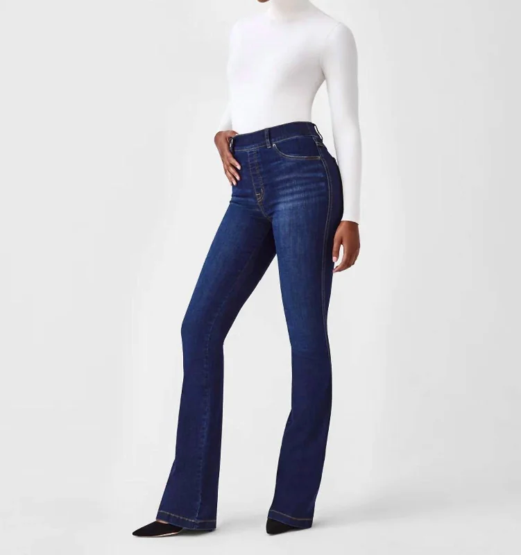 women's denim jeans with embroideryFlare Jeans In Midnight Shade