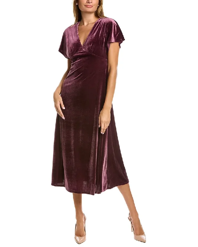 women's curve-hugging dressesTaylor Velvet Midi Dress