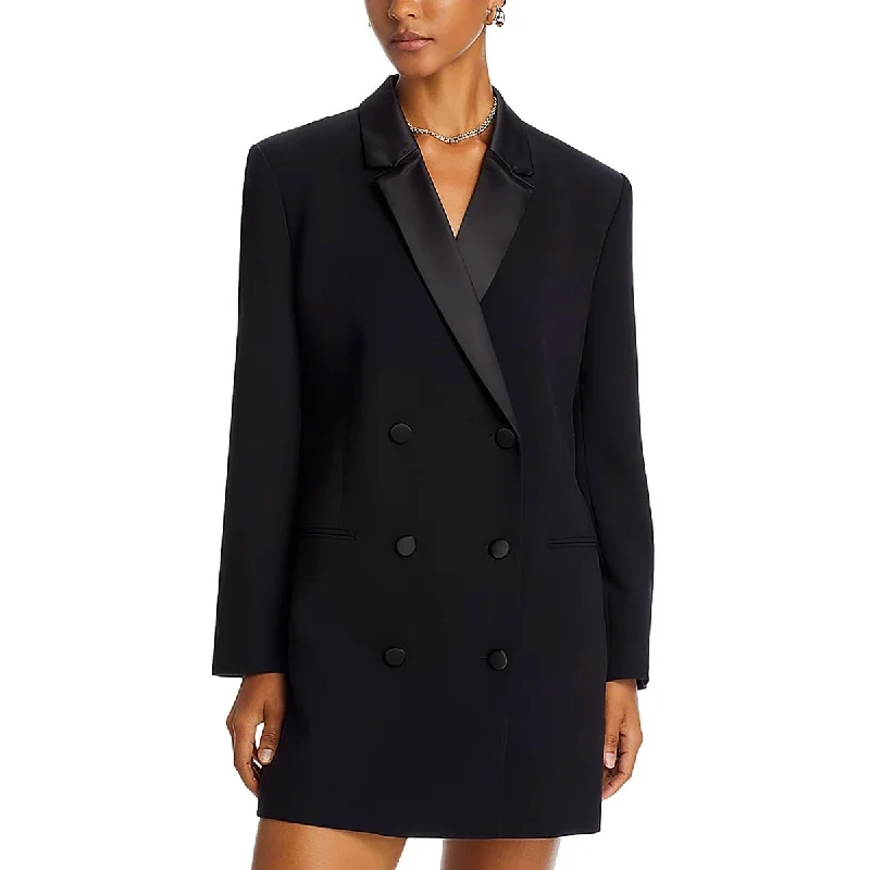 women's travel dressesWomens Blazer Collar Mini Dress